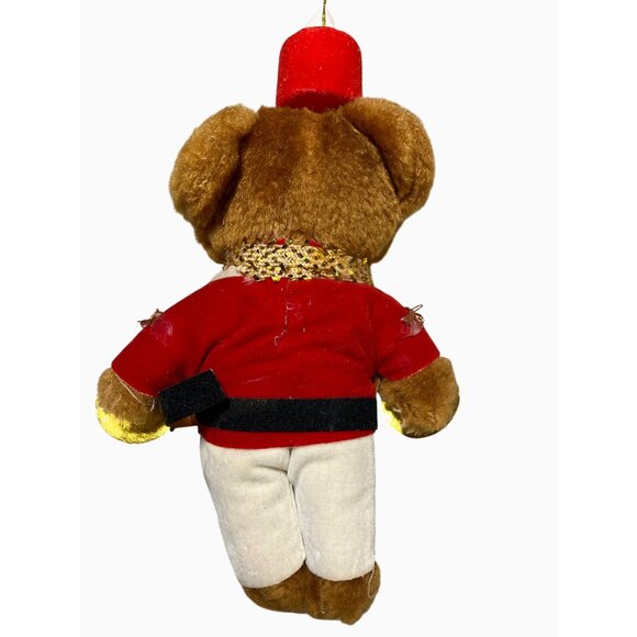 Plush Teddy Bear Soldier Christmas Ornament vintage - Picture 10 of 13
